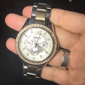 gold & silver fossil watch!